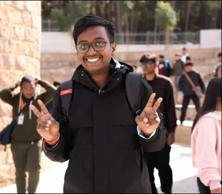Student on campus at MIT ID