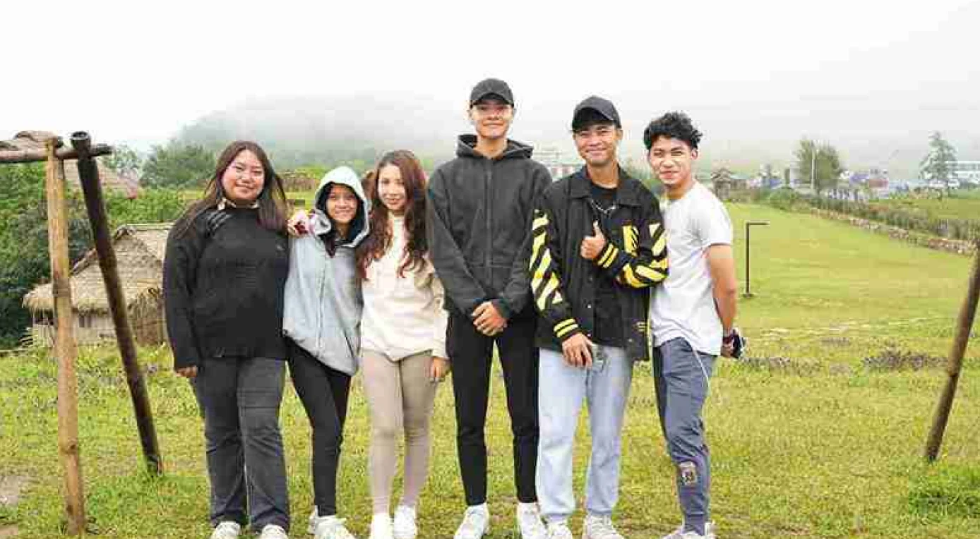 Students outdoors together